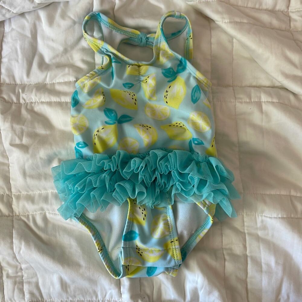 Cat & Jack 3-6 months baby girl one piece‎ swimsuit
Lemons tutu bow blue yellow